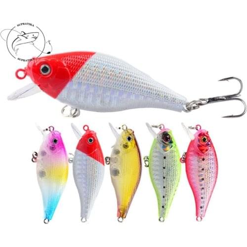 5Pcs/set 6.5cm/7.2g Artificial Crank Plastic Hard Bait Wobbler 6# Sharp Hook 3D Eyes Steel Ball Bionic Bait Sea Fishing Lures