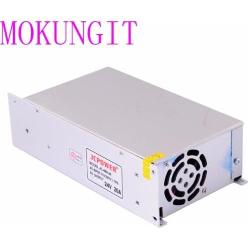 Fast shipping 3pcs Adapter AC110/220V to LED DC24V 20A 480W iron cover Power Supply Transformer for LED 3528 5050 RGB LED strip