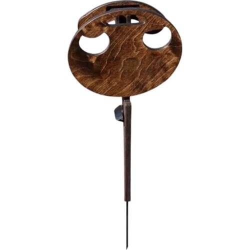 Promotion! Outdoor Wine Table with Foldable Round Desktop Mini Wooden Picnic Table Easy to Carry Wine Rack