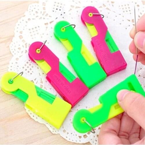 Mini Needle Thread Automatic Device Easy Guide Use Elderly Threader Plastic Sewing Tool Convenient Durable Practical Portable