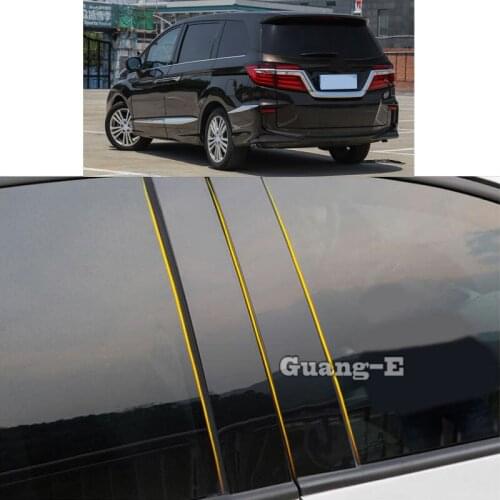 Car PC Material Pillar Post Cover Door Trim Window Piano Black Molding Sticker Plate Parts For Honda ELYSION 2012 2013-2019