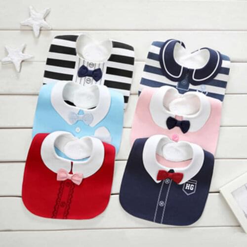 Baby Bibs Baberos Bavoir Slabber Waterproof Cotton Stripe Infant Western Bow Tie Gentleman Baby Bib Saliva Towel burp cloth