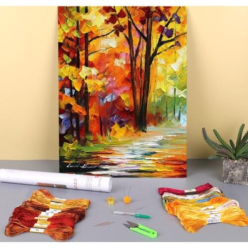 Good Morning Printed 11CT Cross Stitch Complete Kit Embroidery DMC Threads Handicraft Hobby Painting Handiwork Design