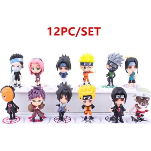 12pcs 7cm Japan Anime Character Naruto Action Figures Kakashi Sakura Sasuke Itachi Obito Gaara Doll Vinyl PVC Model Gift Toys