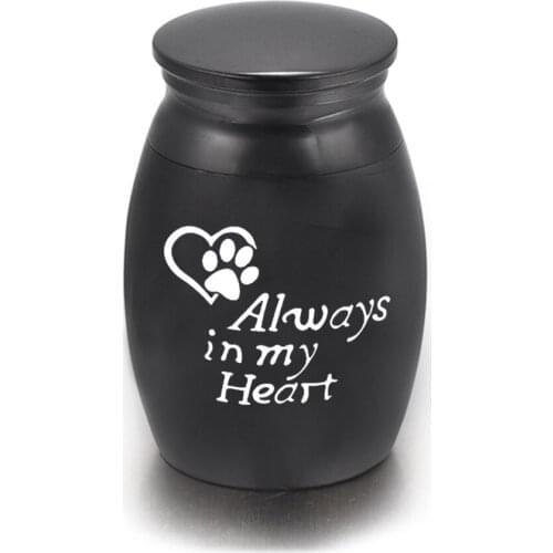 Good Memories Small Keepsake Urn Pet Paw Print Always in My Heart Cremation Ashes Urns Small Casket Dog Cat Memorials 16x25mm
