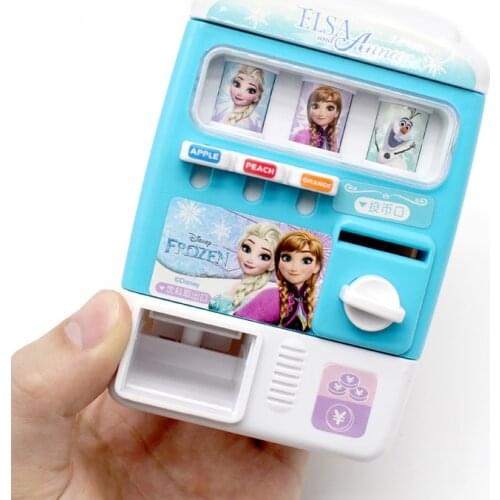 Frozen 2 Kids Simulate Beverage Vending Machine Money Box Play-House Toy for 3-6 Years Old Girls Educational Toy