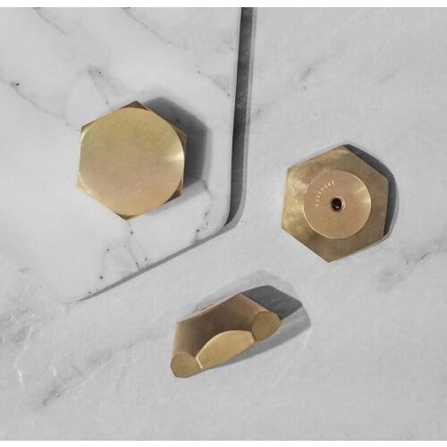 Ins Style/gold Solid Brass Hexagon Knobs Cabinet Knob Handle Dresser Knobs Drawer Pulls Kitchen Furniture Hardware