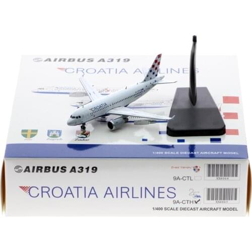 1:400 Alloy Collectible Plane JC Wings XX4065 Croatia Airlines Godina Airbus A319 Diecast Aircraft Jet Model 9A-CTH With Stand