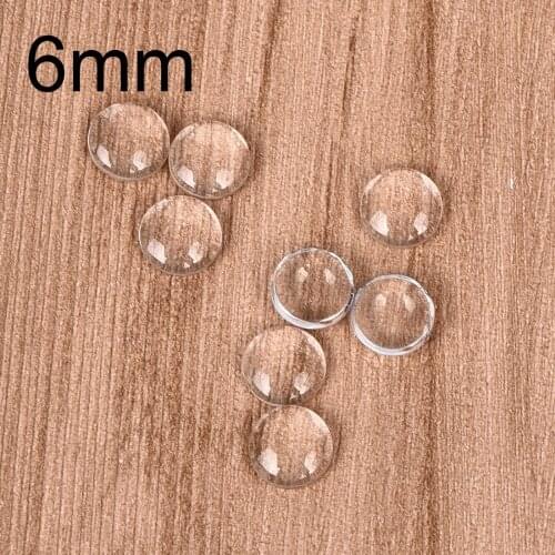 100pcs/lot 6mm Round Cabochons Transparent Glass Clear Flat Back for DIY Pendant Findings Jewelry Making Handmade Accessories