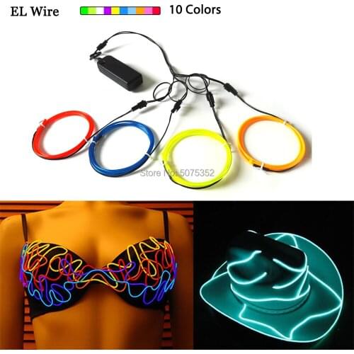 Neon Cold Light EL Cable Rope Glow Costume Decor Flash LED Strip Waterproof Wire DIY Material For Halloween Night Club Party