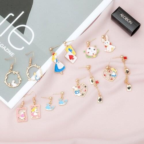 New Asymmetric Earrings Girl Rabbit Hollow Geometry Drop Earrings for Women Fashion Jewelry Brincos Gift for Party Best Friend