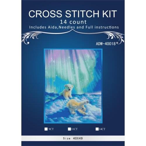 Oneroom Snow bear mother and child Embroidery Needlework Crafts 14CT Unprinted DMC DIY Quality Cross Stitch Kits Handmade