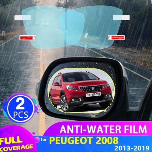 Car Rearview Mirror Film for Peugeot 2008 2013~2019 Full Cover Anti Fog Rainproof Sticker Accessories 2013 2014 2015 2016 2017