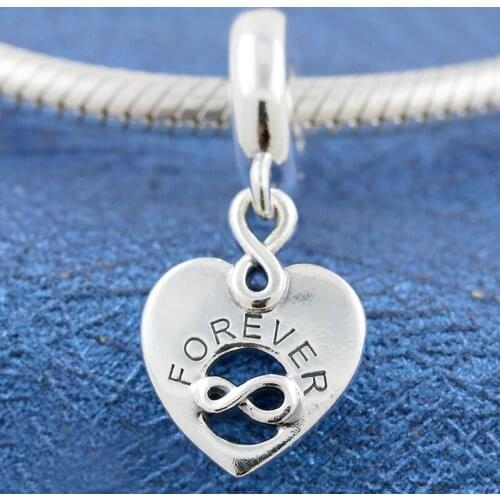Original Friends Forever Heart With Infinity Sign Pendant Beads Fit 925 Sterling Silver Charm Pandora Bracelet Diy Jewelry