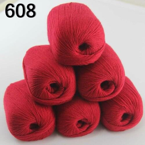 Sale 6balls X 50g pure high quality 100% cashmere warm soft Knitting Yarn Dark Red 233-608