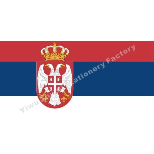 Serbian 2004 Flag 150X90cm (3x5FT) 120g 100D Polyester Double Stitched High Quality Banner Free Shipping