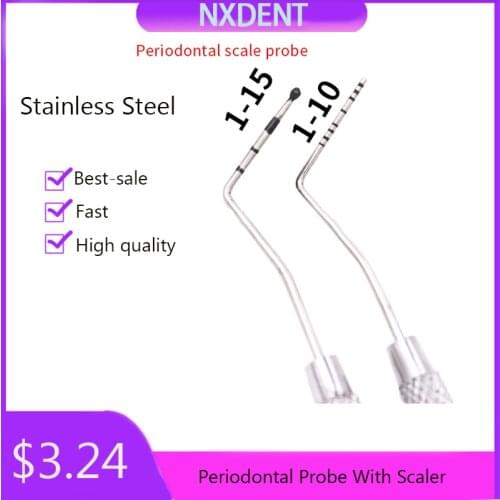 1pcs Dental Stainless Steel Periodontal Probe With Scaler Explorer Material Probe Instrument Tool Endodontic Equipment