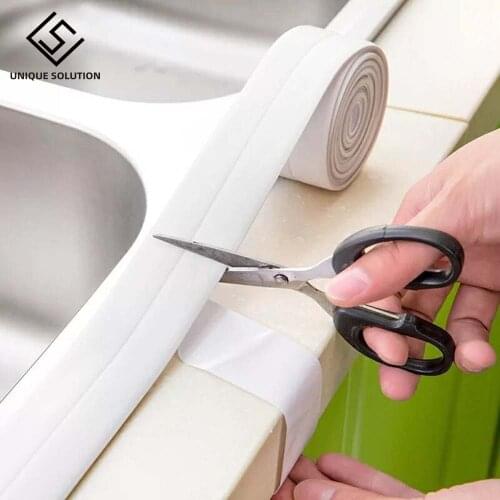 3.2mx22mm Bathroom Shower Sink Bath Sealing Strip Tape White PVC Self Adhesive Waterproof Wall Sticker For Bathroom Kitchen