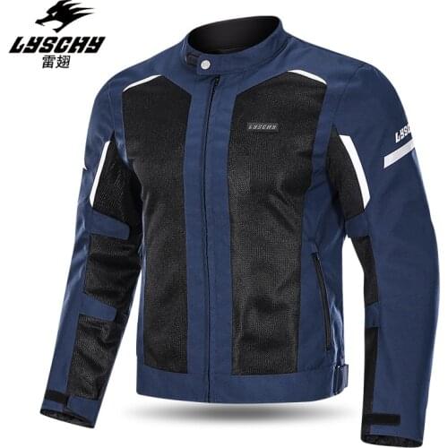 LYSCHY Motorcycle Cycling Jersey Summer Mesh Mens Woman Anti-fall Breathable Motorcycle Racing Jacket Reflective Clothing