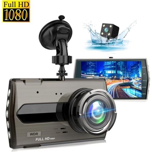 Dual Lens Car DVR Video Recorder Camera 4 Inch IPS Display Full HD 1080P Dash Cam Loop Recording Night Vision G-Sensor Dashcam