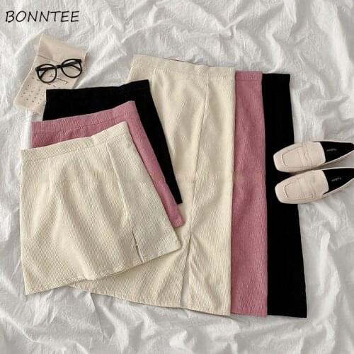 Skirts Women 3 Colors Mini Korean Style Sweet Ladies Solid Female Clothing Harajuku Cute All-match Soft Streetwear Leisure Ins