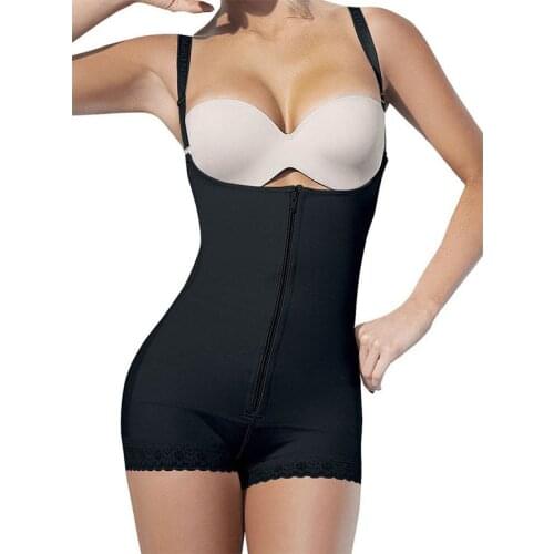 Women Shapewear Tummy Control Fajas Colombianas Open Bust Bodysuit Slimmer Butt Lifter Waistrainer Underwear Body Shaper Latex