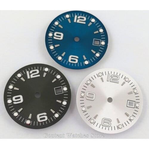 1PCS 31.5mm sterile blue black silver watch Dial Fit ETA 2836/2824 DG2813/3804 Miyota 8215 821A 8205 automatic movement
