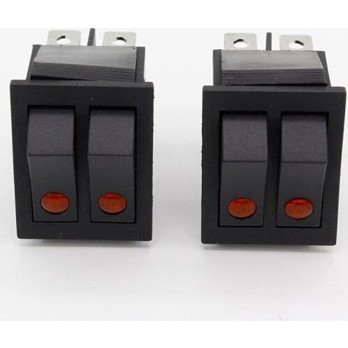 1PCS Rocker switch belt cat-eye switch two gang switch double switch