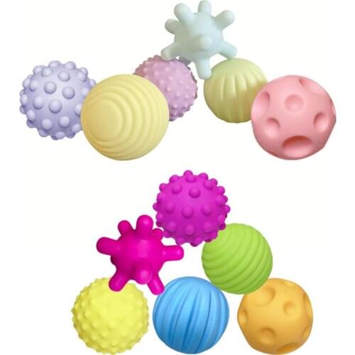 6pcs/set Baby Ball Sensory Toys Hands Touch Tactile Toys Soft Massage Ball For Infant Senses Development Baby Toys 0 12 Months