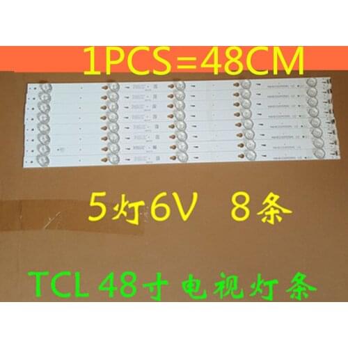 8PCS/SET FOR TCL 50M4881A LCD TV LED Backlight YHE-4C-LB4805-YHEX2 100%new Aluminum Substrate Material
