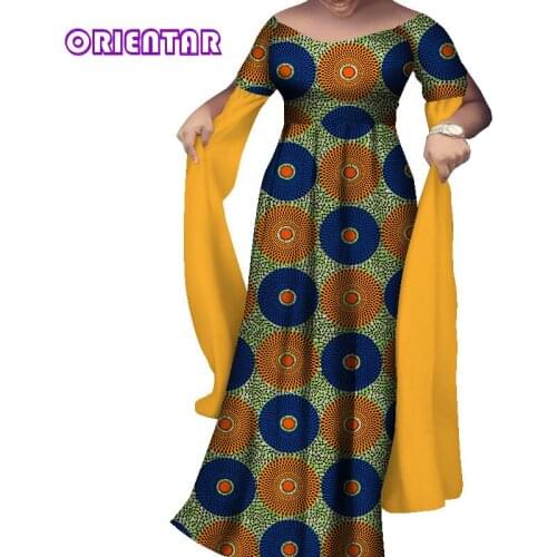 African Dresses for Women Fashion Long Sleeve Ankara Dresses African Wax Print Maxi Dress Clothing Private Custom 4XL 5XL WY8467