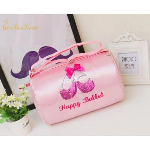 Girls Dance Bags Adult Ballet Dance Bags Embroidered Sequins Ballet Shoes Design Ballet Bags Pink Ballerina Dancing Bags For Kid