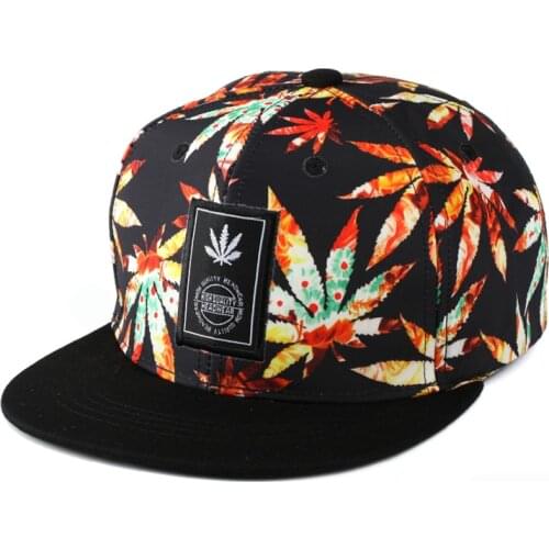 Maple Leaf PrintingBaseball Cap Fashion Snapback Caps Mens and womens flat brim hat Cotton Hiphop Hat Cool Street Dance Hats