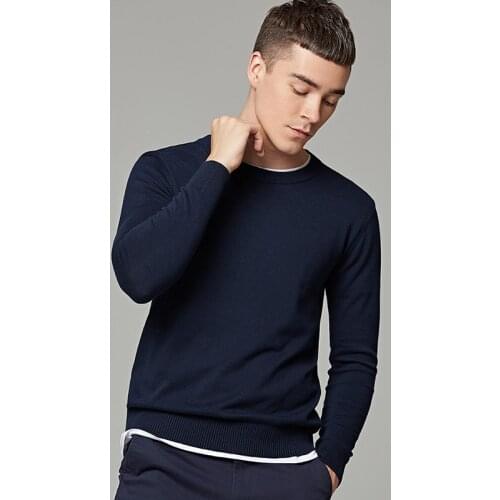 MRMT 2021 Brand Autumn Mens Sweater Pure Color Round Neck Long Sleeved Pullover for Male Knitted Thin Sweater