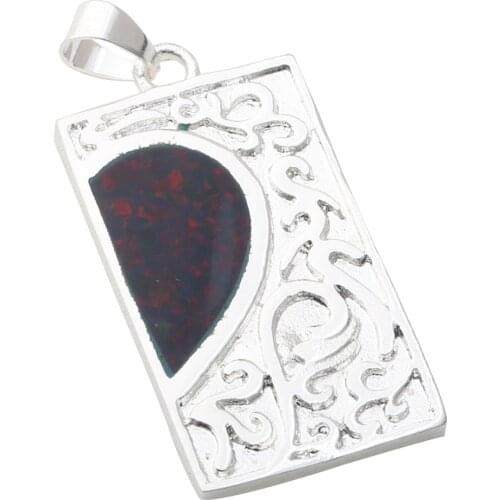 Handmade Brand 15*25mm Black Fire Opal Silver Handmade Animal Pendant P9110