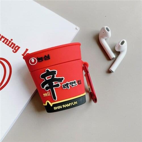 3D Cup Noodles Instant Noodles Headphone Case For Apple Airpods 1/2 Stereoscopic Silicone Protection Earphone Cover Accessories