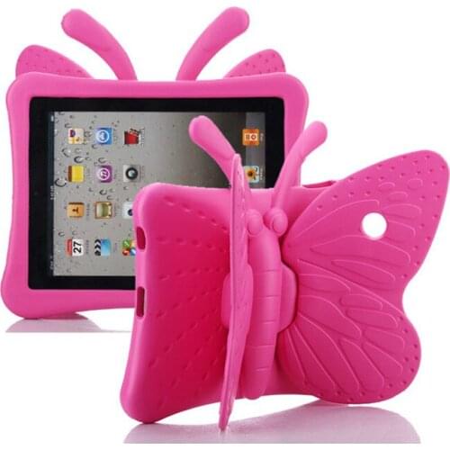Butterfly EVA Case for Apple iPad 2 3 4 9.7 Inch Lightweight Shockproof Cover with Kickstand 3D Cartoon Case for iPad 2/3/4