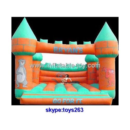 Free shipping 4x3m air jumper for children kids, inflatable bouncer without roof , air jumper castle with brick full printing