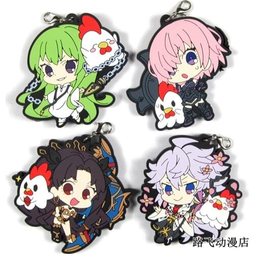 Fate stay night / Fate/Grand Order/FGO Original Japanese anime figure rubber mobile phone charms keychain strap