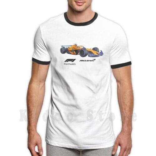 Mc Laren Formule 1 T Shirt Cotton Men Diy Print Cool Tee Mclaren Racing Lando Norris Motorsport Car Helmet Lotus Norris Race