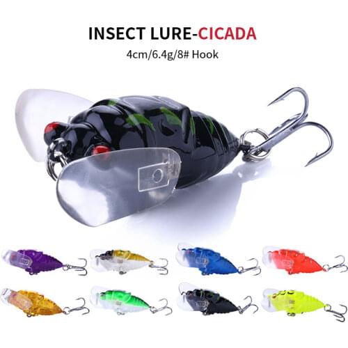 HENGJIA 1pcs Fishing Lure Bass Cicada Pesca 6g 4.2cm Insects Hard bait Crankbait Fishing Wobblers