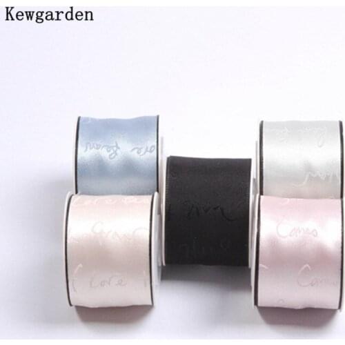 Kewgarden Smooth Letter Ribbons 1.5" 38mm Handmade Sewing Crafts DIY Make Bow Hair Accessories Flower Gift Packing 10 Yards
