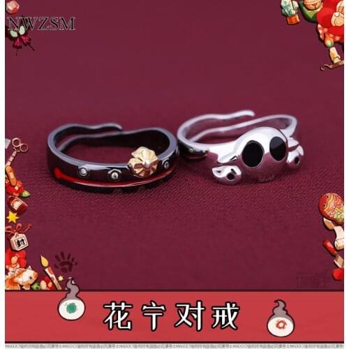 Anime Toilet Bound Jibaku Shounen Hanako kun Nene Cosplay S925 Sterling Silver Finger Ring Men Womens Adjustable Jewelry Gift