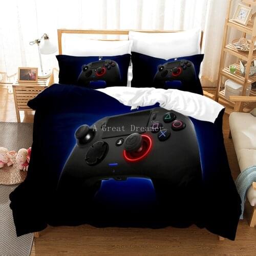 Gamepad Comforter Bed Linens Gamepad Bedding Set For Kid Boys Children Bedclothes Cartoon Game Duvet Cover Set Soft Home Textile