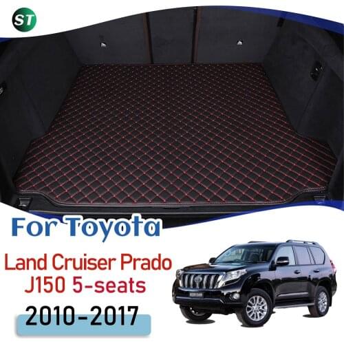 Custom Leather Car Trunk Mats Rear Trunk Floor Mat For Toyota Prado J150 5-seats 2010-2017 Tray Carpet Cargo Liner Accessories