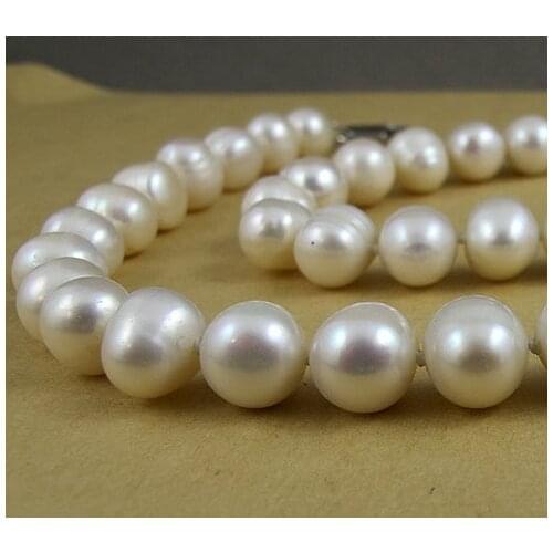Unique Pearls jewellery Store,45cm AA 7-8MM White Color Freshwater Pearl Necklace,Charming Women Gift