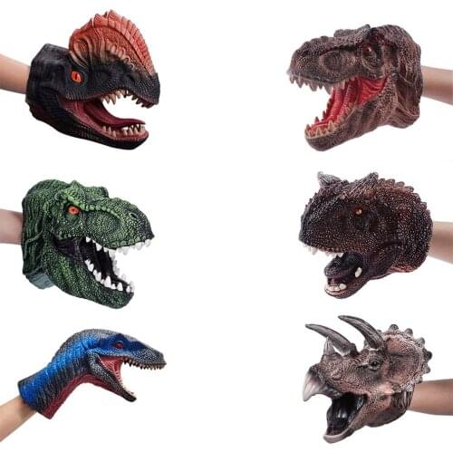 Soft Dinosaur Hand Puppet Tyrannosaurus Rex Head Hand Puppet Figure Gloves Toys Children Role Play Gift