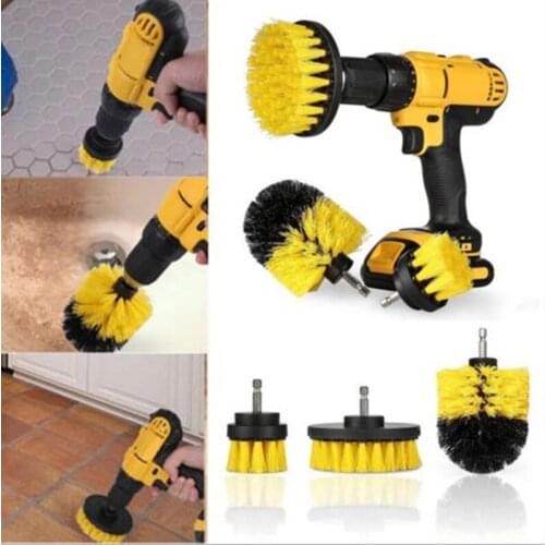 3pcs Power Scrubber Brush Set For Bathroom Drill Cleaning Cordless Attachment Kit Scrub
