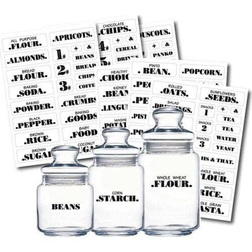 6pcs Creative Transparent Waterproof Kitchen Container Bottle Irregular Sticker Pantry Marking Food Sorting Label Sticker