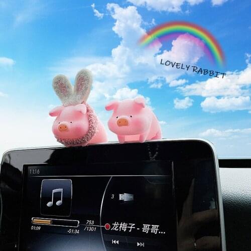 New cute creative piggy car pendant interior parts men women rearview mirror car product accessories girlfriend birthday gift